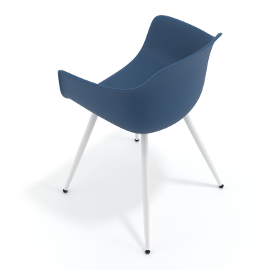 silla confidente azul 4 patas plastico brazos fijos 7