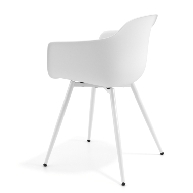silla confidente blanco blanco 4 patas plastico brazos fijos 6