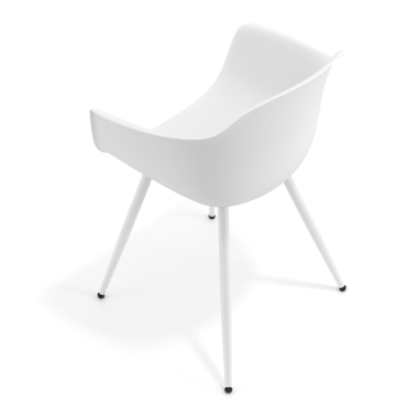 silla confidente blanco blanco 4 patas plastico brazos fijos 7