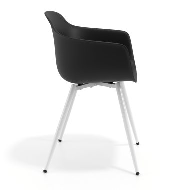 silla confidente blanco negro 4 patas plastico brazos fijos 4