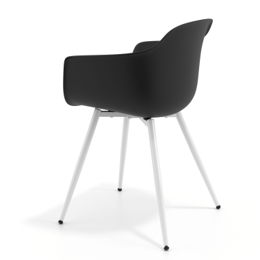 silla confidente blanco negro 4 patas plastico brazos fijos 6