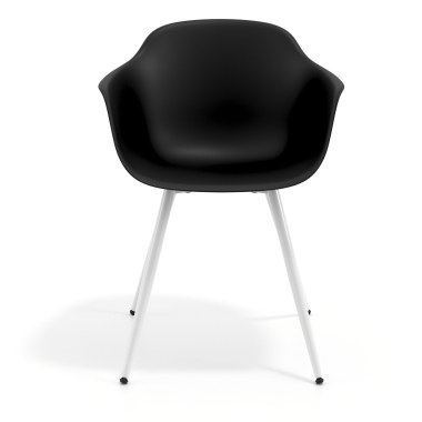 silla confidente blanco negro 4 patas plastico brazos fijos 3