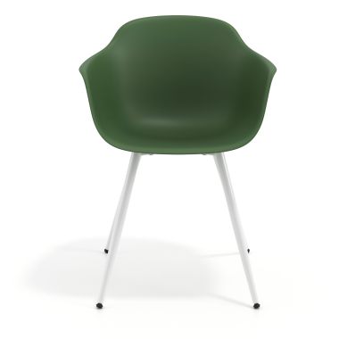 silla confidente blanco verde 4 patas plastico brazos fijos 3
