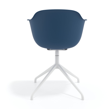 silla de reuniones blanco azul base piramide plastico brazos fijos 5