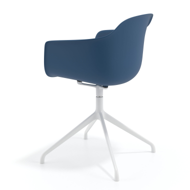silla de reuniones blanco azul base piramide plastico brazos fijos 6