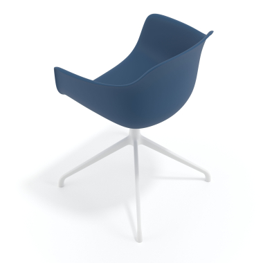 silla de reuniones blanco azul base piramide plastico brazos fijos 7