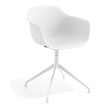 silla de reuniones blanco blanco base piramide plastico brazos fijos 1