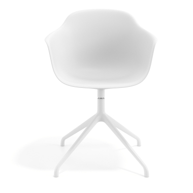 silla de reuniones blanco blanco base piramide plastico brazos fijos 3