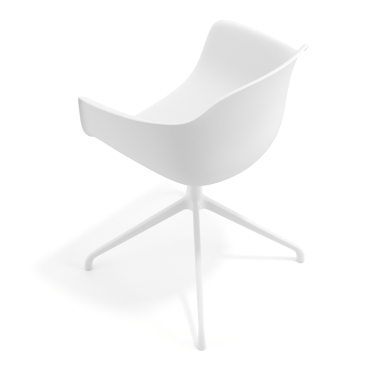 silla de reuniones blanco blanco base piramide plastico brazos fijos 7