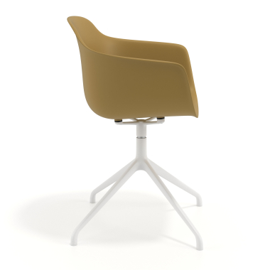 silla de reuniones blanco amarillo base piramide plastico brazos fijos 4