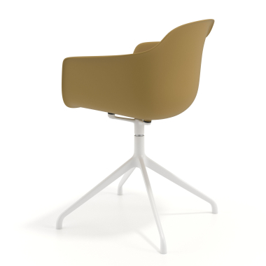 silla de reuniones blanco amarillo base piramide plastico brazos fijos 6