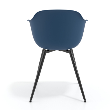 silla confidente negro azul 4 patas plastico brazos fijos 5