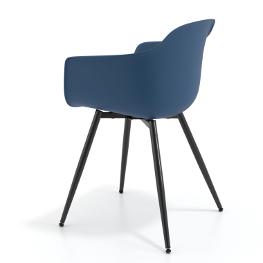 silla confidente negro azul 4 patas plastico brazos fijos 6