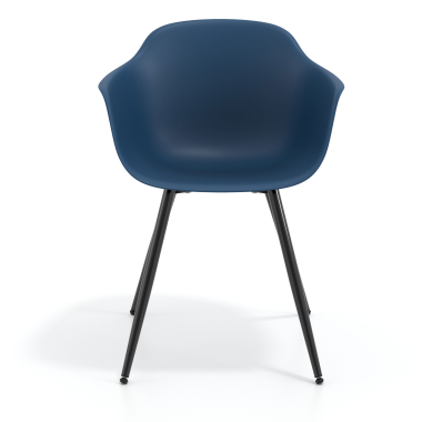 silla confidente negro azul 4 patas plastico brazos fijos 3