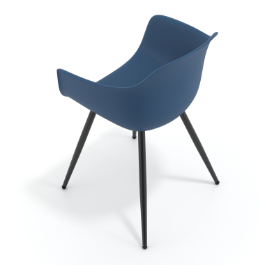 silla confidente negro azul 4 patas plastico brazos fijos 7