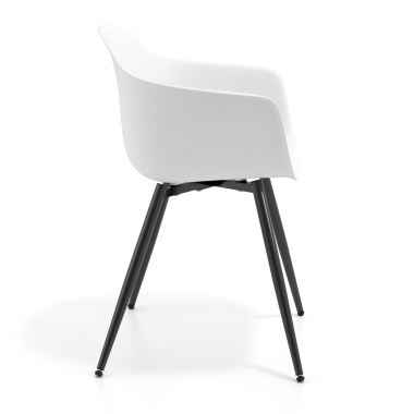 silla confidente negro blanco 4 patas plastico brazos fijos 4