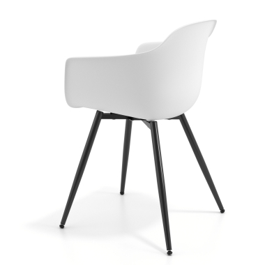 silla confidente negro blanco 4 patas plastico brazos fijos 6
