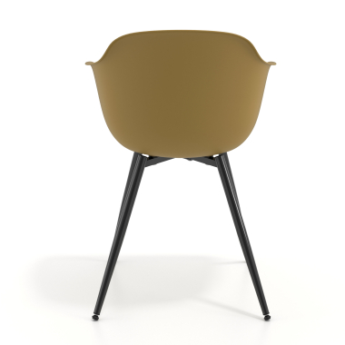 silla confidente negro amarillo 4 patas plastico brazos fijos 5