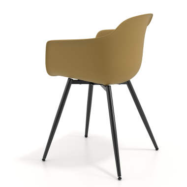 silla confidente negro amarillo 4 patas plastico brazos fijos 6