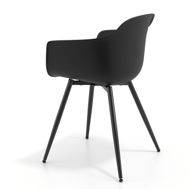 silla confidente negro negro 4 patas plastico brazos fijos 5