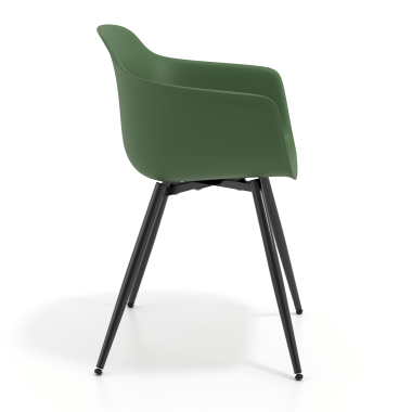silla confidente negro verde 4 patas plastico brazos fijos 4
