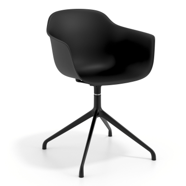 silla de reuniones negro negro base piramide plastico brazos fijos 1