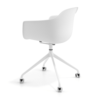 silla de reuniones blanco blanco con ruedas plastico brazos fijos 6