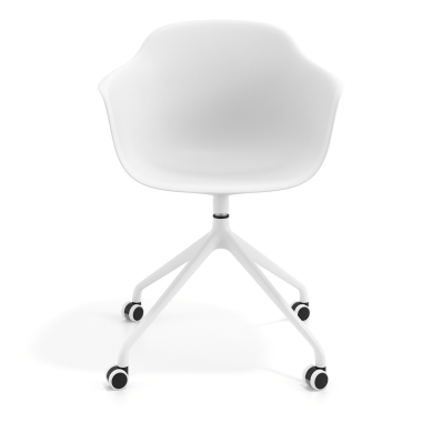 silla de reuniones blanco blanco con ruedas plastico brazos fijos 3