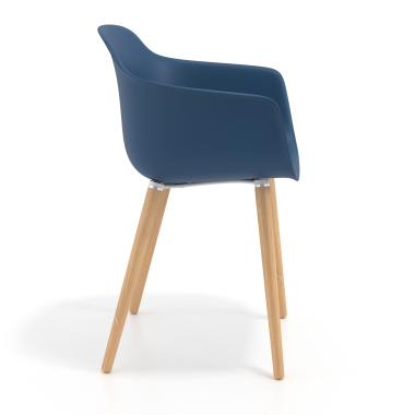 silla nordica azul giratoria madera plastico brazos fijos 4