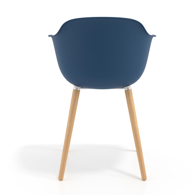 silla nordica azul giratoria madera plastico brazos fijos 5