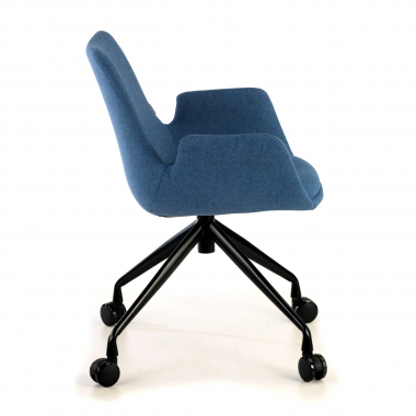 silla confidente negro azul giratoria con ruedas tela brazos tapizados 4