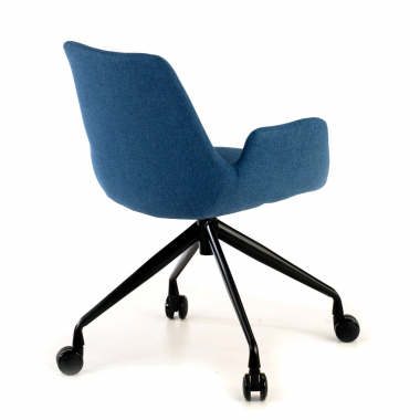 silla confidente negro azul giratoria con ruedas tela brazos tapizados 5
