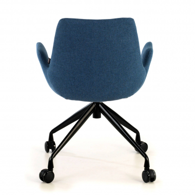silla confidente negro azul giratoria con ruedas tela brazos tapizados 6