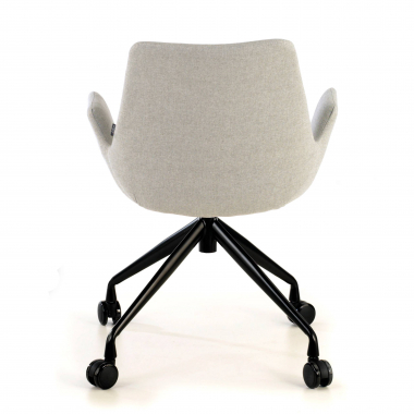 silla confidente negro gris giratoria con ruedas tela brazos tapizados 6