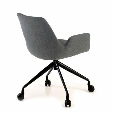 silla confidente negro antracita giratoria con ruedas tela brazos tapizados 5
