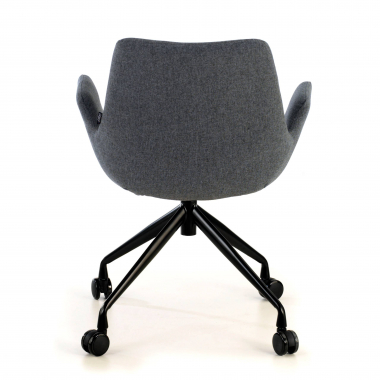 silla confidente negro antracita giratoria con ruedas tela brazos tapizados 6