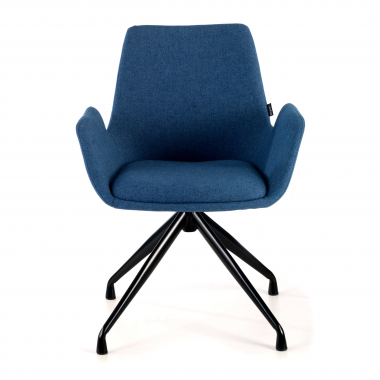 silla confidente negro azul giratoria tela brazos tapizados 3
