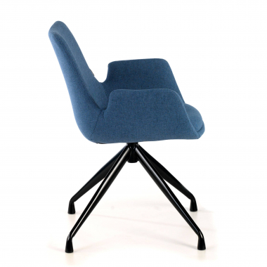 silla confidente negro azul giratoria tela brazos tapizados 4