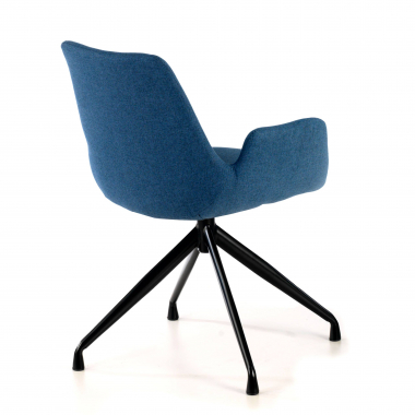 silla confidente negro azul giratoria tela brazos tapizados 5