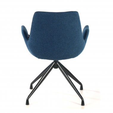 silla confidente negro azul giratoria tela brazos tapizados 6