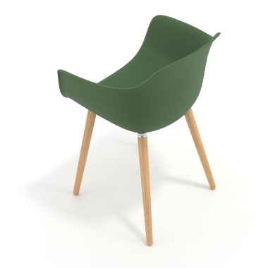 silla nordica verde giratoria madera plastico brazos fijos 7