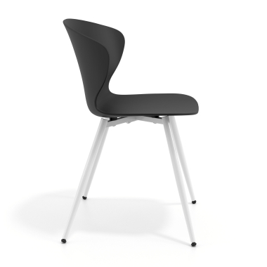 silla confidente blanco negro 4 patas plastico brazos fijos 4