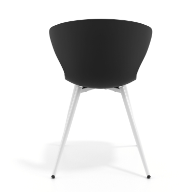 silla confidente blanco negro 4 patas plastico brazos fijos 5