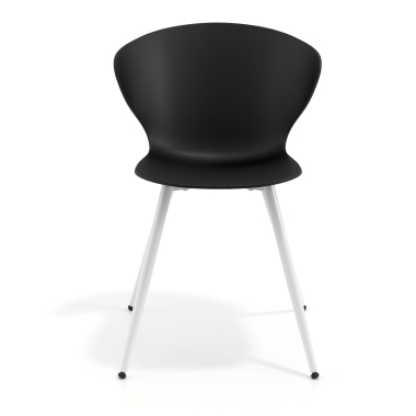 silla confidente blanco negro 4 patas plastico brazos fijos 3