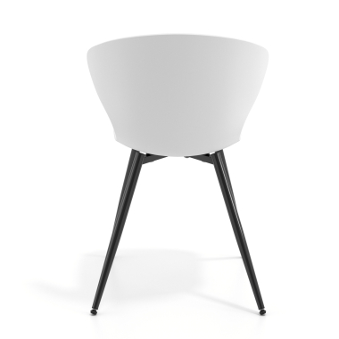 silla confidente negro blanco 4 patas plastico brazos fijos 5