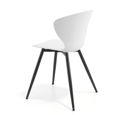 silla confidente negro blanco 4 patas plastico brazos fijos 6