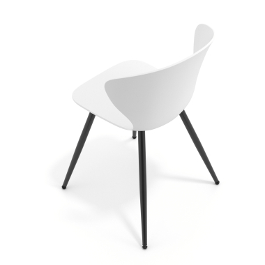 silla confidente negro blanco 4 patas plastico brazos fijos 7