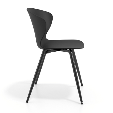 silla confidente negro negro 4 patas plastico brazos fijos 4