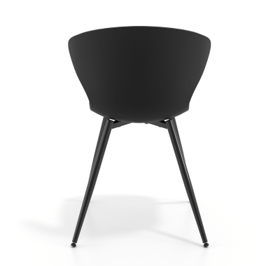 silla confidente negro negro 4 patas plastico brazos fijos 5