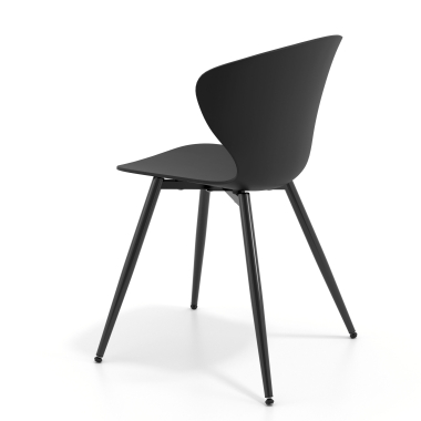 silla confidente negro negro 4 patas plastico brazos fijos 6